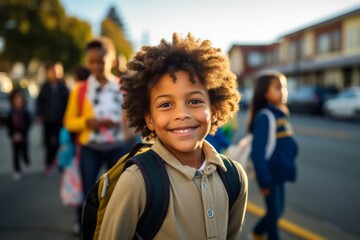 Portrait of a little African American boy student