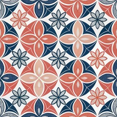 Vibrant Floral Seamless Pattern Design Studio Digital Artwork Creative Space Top View Modern Aesthetic