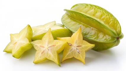 Fototapeta premium Star Fruit Slices and Whole Fruit