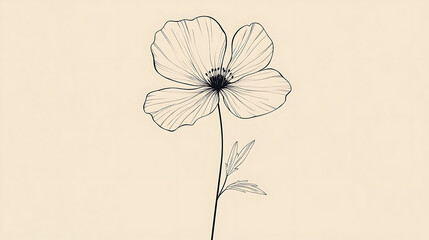 A flower is drawn in black and white on a white background