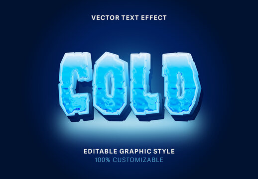 Blue and White Frozen Font Ice Cold Text Effect