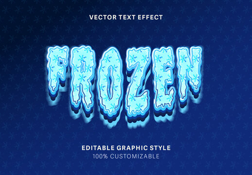 Blue Wavy Frozen Font Ice Defrost Text Effect
