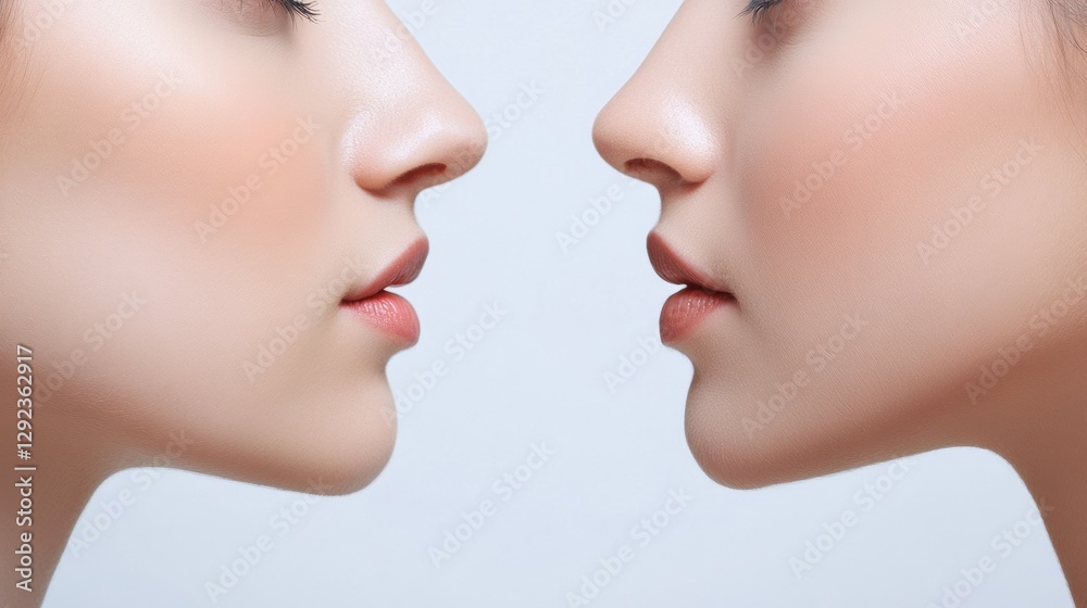 Aufkleber Body shape transformation display through realistic medical photography showing before and after results effectively. Generative AI