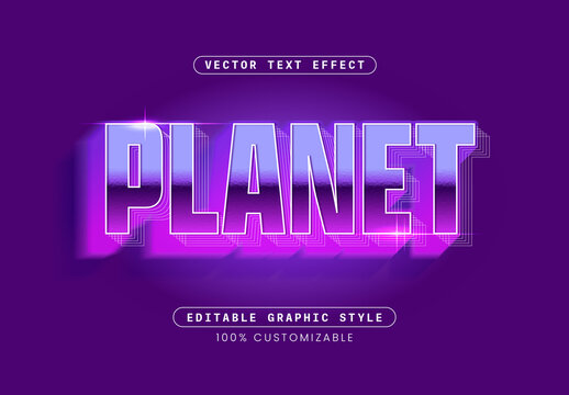 Gradient Violet Cosmic Futuristic Space Font Text Effect