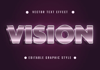Purple Metallic 3D Font Chrome Text Effect