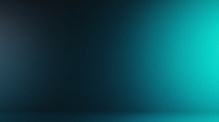 Fototapeta premium smooth gradient background featuring dark tones transitioning to vibrant teal, perfect for various design projects. Abstract grainy gradient background.