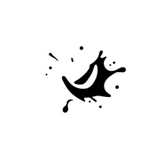 Obraz premium Abstract black ink splash on white paper, minimalist design.