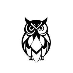 Black and White Owl Silhouette: A minimalist illustration of an owl with bold lines and geometric shapes.