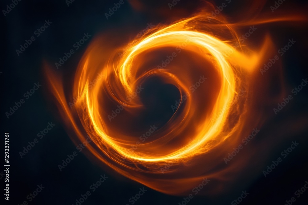 Aufkleber Glowing energy swirls create mesmerizing patterns in darkness filled with vibrant colors. Generative AI