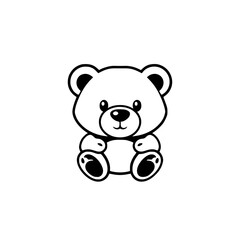 Simple, Cartoonish Teddy Bear Illustration on White Background.