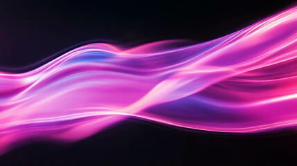 Vibrant pink light waves in smoky background for artistic design
