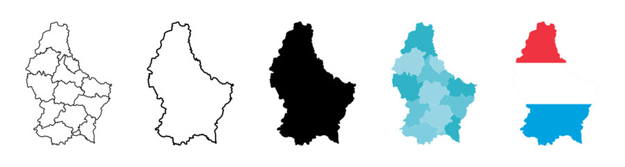 Luxembourg map icon. Luxembourg country icons collection. Vector elements