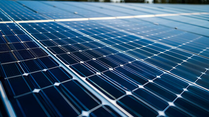 Close Up View of Solar Panels for Renewable Energy