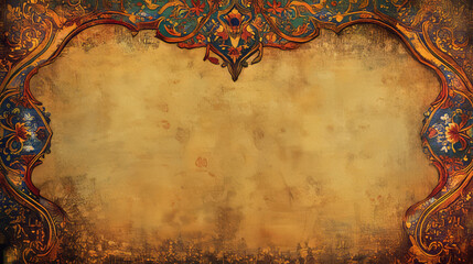 Decorative sheet of paper with oriental design and place for your text, vector illustration, background