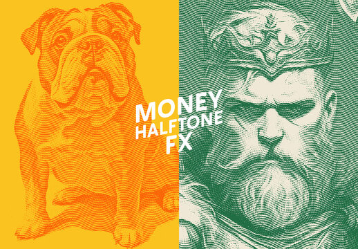 Engraved Money Halftone Texture &ndash; Vintage Print Effect for Photoshop
