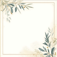 Create a simple vector border for a confirmation invitation The design should be elegant and minimal with subtle religious elements like small crosses or olive bran