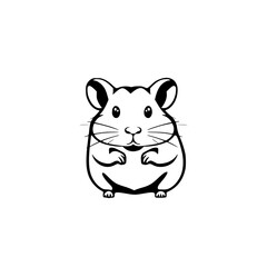 Playful stylized hamster image of a cute hamster on a white background.