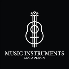 Obraz premium Music Instruments Vector Logo Design