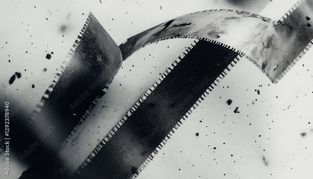 Aufkleber Abstract Black and White Texture with Dynamic Brush Strokes and Energetic Splashes