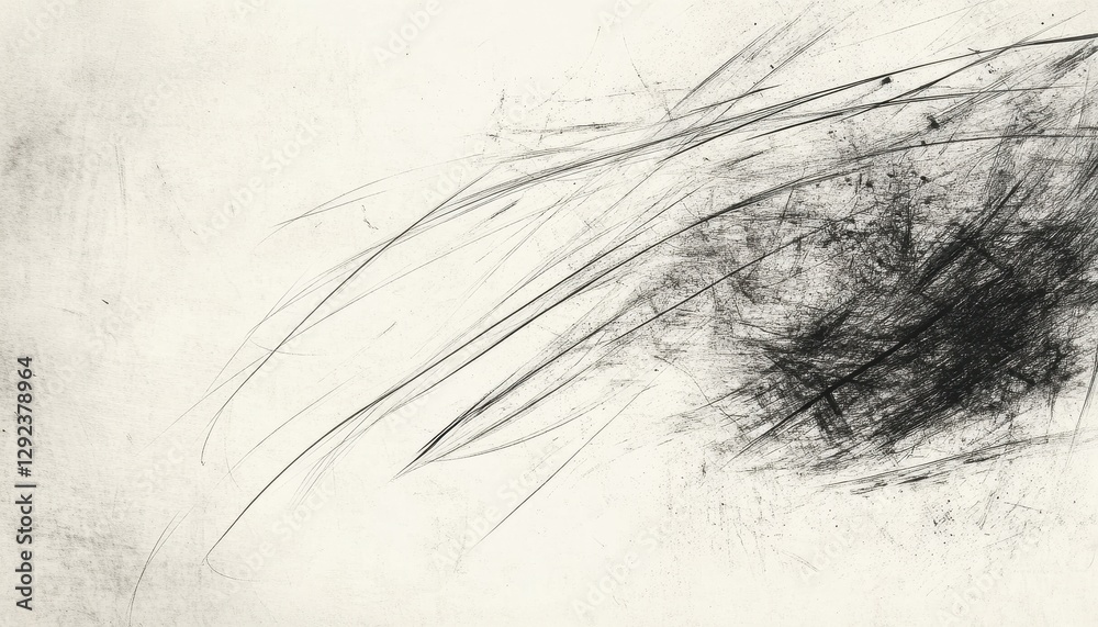 Aufkleber abstract black and white textured background with dynamic brushstrokes and speckles