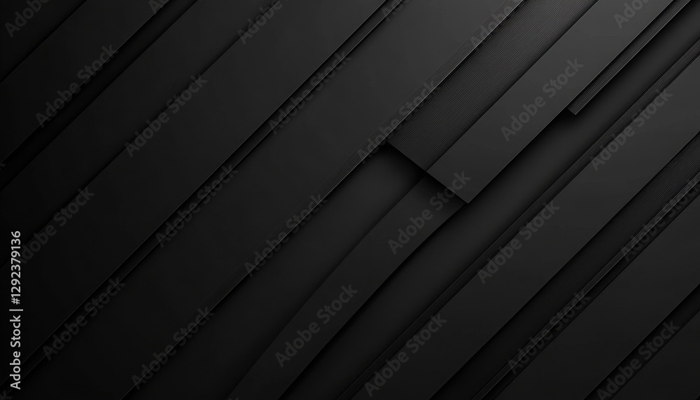 Poster Abstract Black Geometric Background with Diagonal Lines and Depth