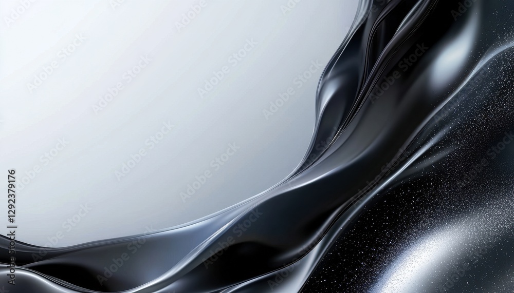 Poster abstract black fabric drape with subtle glitter texture
