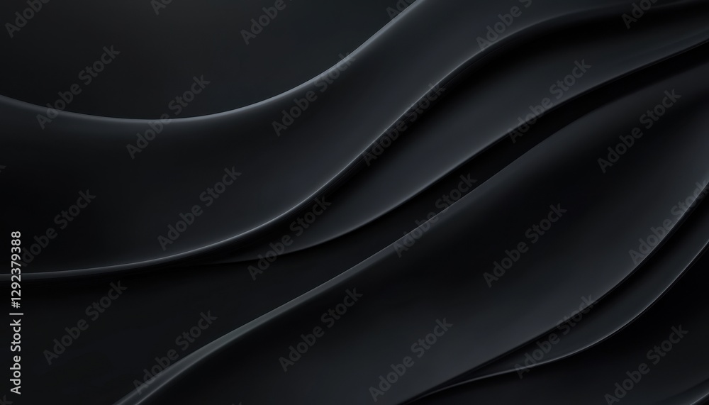 Poster abstract black waves: smooth, dark background texture