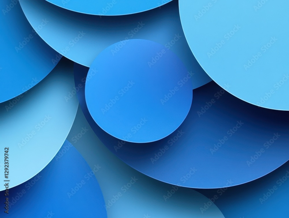 Poster Abstract Blue Circles Background Texture Design