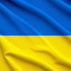 Photo of Ukrainian flag with realistic texture and colors, ukrainian, military