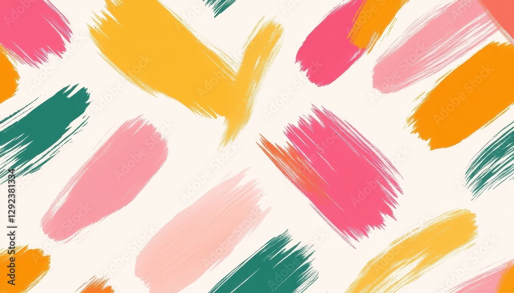 Poster abstract colorful brushstrokes seamless pattern background