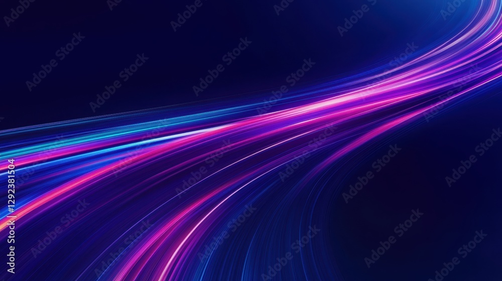 Poster Abstract Colorful Light Trails Dynamic Flowing Lines Background
