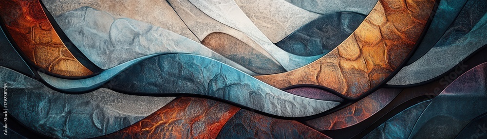 Poster Abstract Colorful Waves Background Texture Pattern Design Art Graphic Illustration