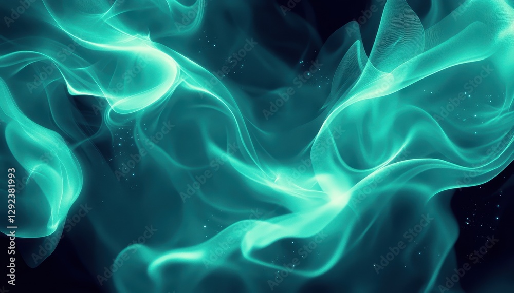 Aufkleber abstract cyan and green energy flow background