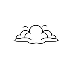 Black outline of a cloud shape against white background.