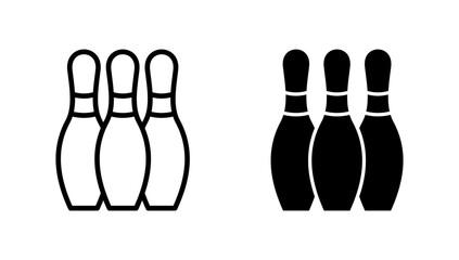 Bowling icon vector. bowling ball and pin sign and symbol.