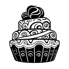 Three-tier cake with a minimalist design.