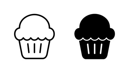 Cup cake icon vector. Cup cake sign and symbol