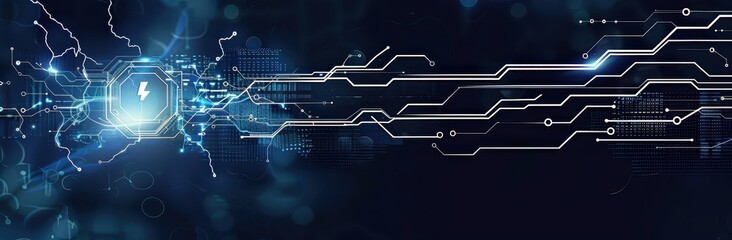Obraz premium Abstract digital network connection glowing lines background illustration