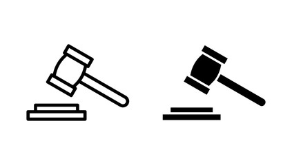 Gavel icon vector. judge gavel sign and symbol. law icon. auction hammer