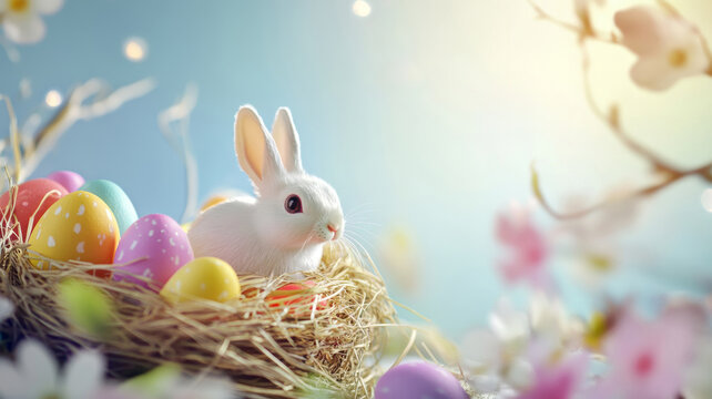 Beautiful Colorful Easter Decoration in Bright Studio Lighting