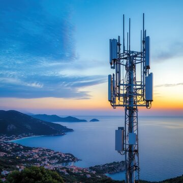 Coastal Cell Tower at Sunset (1)