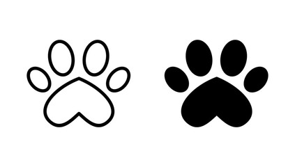 Paw icon vector. paw print sign and symbol. dog or cat paw
