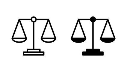 Scales icon vector. Law scale icon. Justice sign and symbol