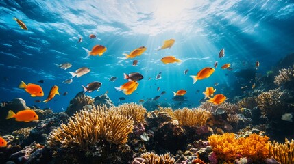 Fototapeta premium Coral reef restoration efforts in tropical oceans a vital initiative for marine ecosystem recovery
