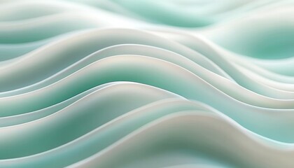 Obraz premium Mint Green and White Soft Curves Abstract Minimalistic Composition