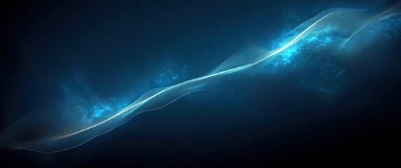 Futuristic Abstract Geometric Design with Flowing Lines and Soft Blue Glows for Technology Background Wallpaper
