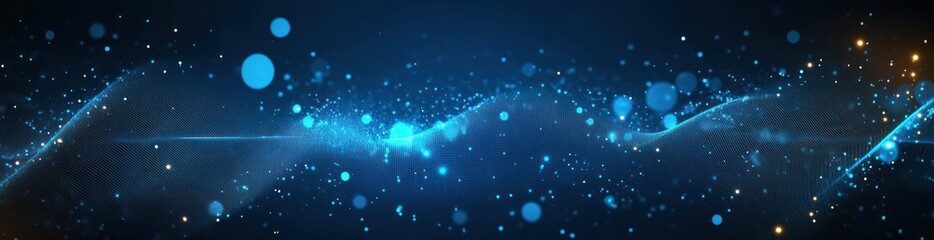 Fototapeta premium Futuristic Abstract Background with Glowing Blue Particles and Cyberpunk Design