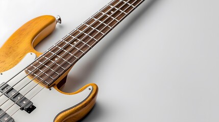 Fototapeta premium Craftsmanship in music fine bass guitar showcase studio product photography artistry close-up