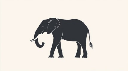 Fototapeta premium Elephant silhouette against white background outdoors photography natural environment side view elegant imagery