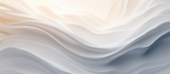 Obraz premium Minimalist Abstract Curved White Waves Background Design with Soft Lighting and Gradient Texture